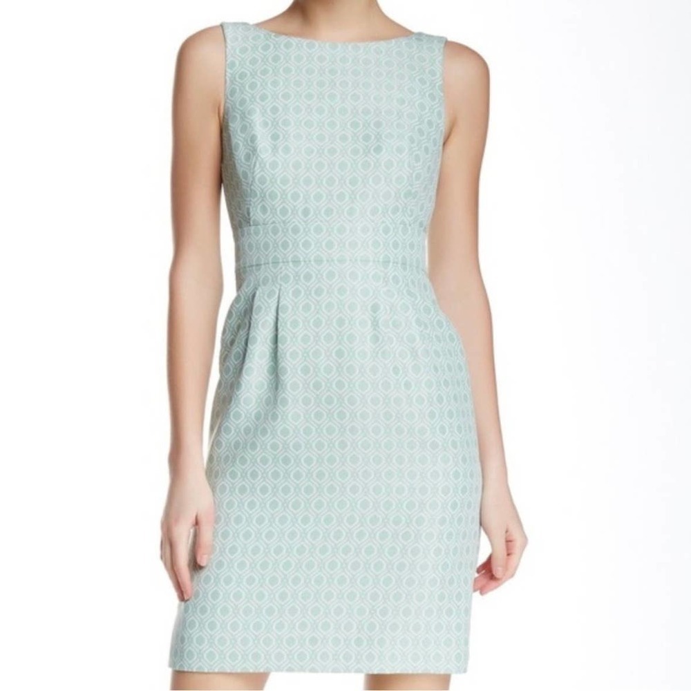 NWT Tahari ASL Green Jacquard Dress Size 10